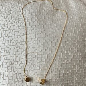 Elegant Gold Dice Pendant Necklace